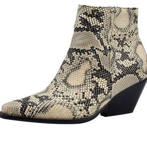 SOUL NATURALIZER COWBOY  ANKLE POINTED TOE SIDE ZIPPER CHUNKY BLOCK HEEL BOOT